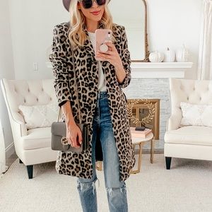 Ann Taylor Leopard Chesterfield Coat